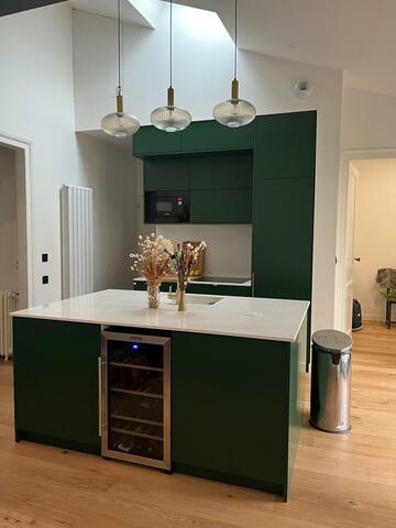 British green et plan de travail Silestone 